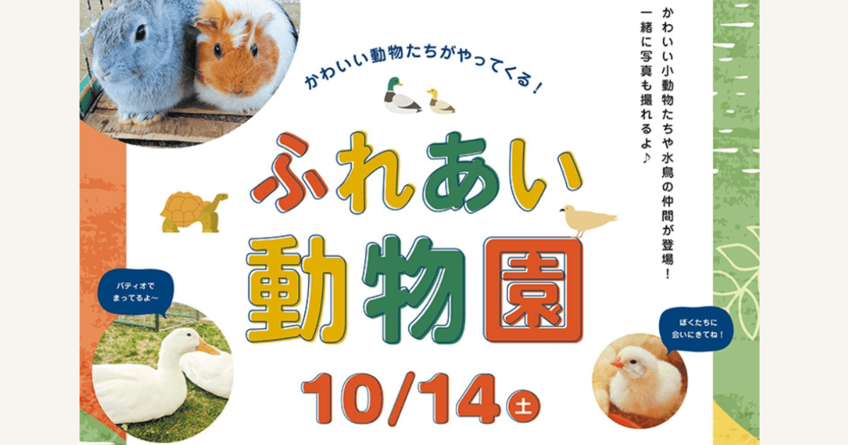 須磨パティオイベント「ふれあい動物園」が2023年10/14に開催予定！